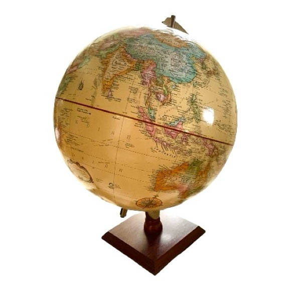 Globemaster 12" Diameter World Globe, 2008, Wooden Base, Colorful, Made in USA. - Picture 2 of 5